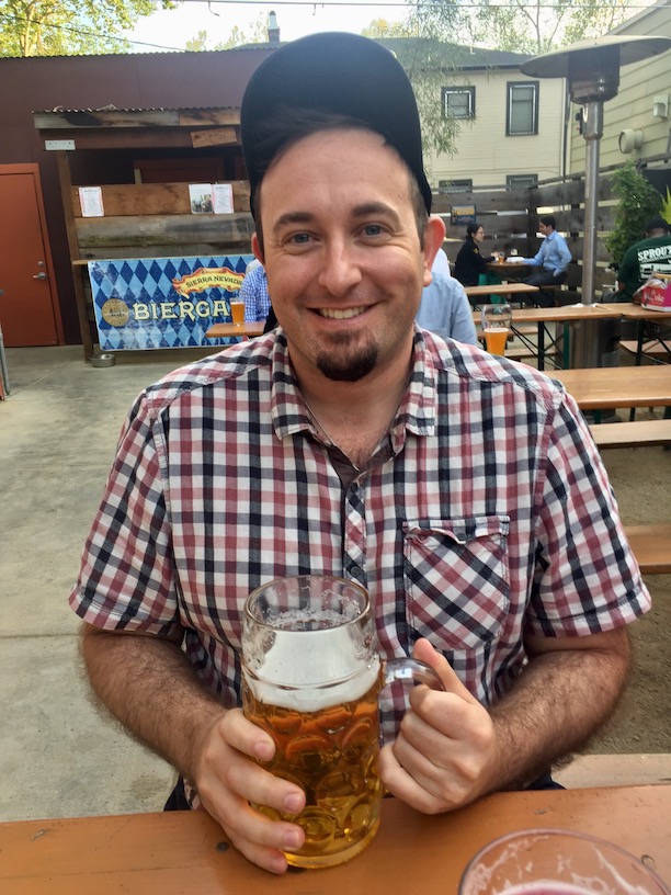 Der BierGarten Matt with Liter of Beer