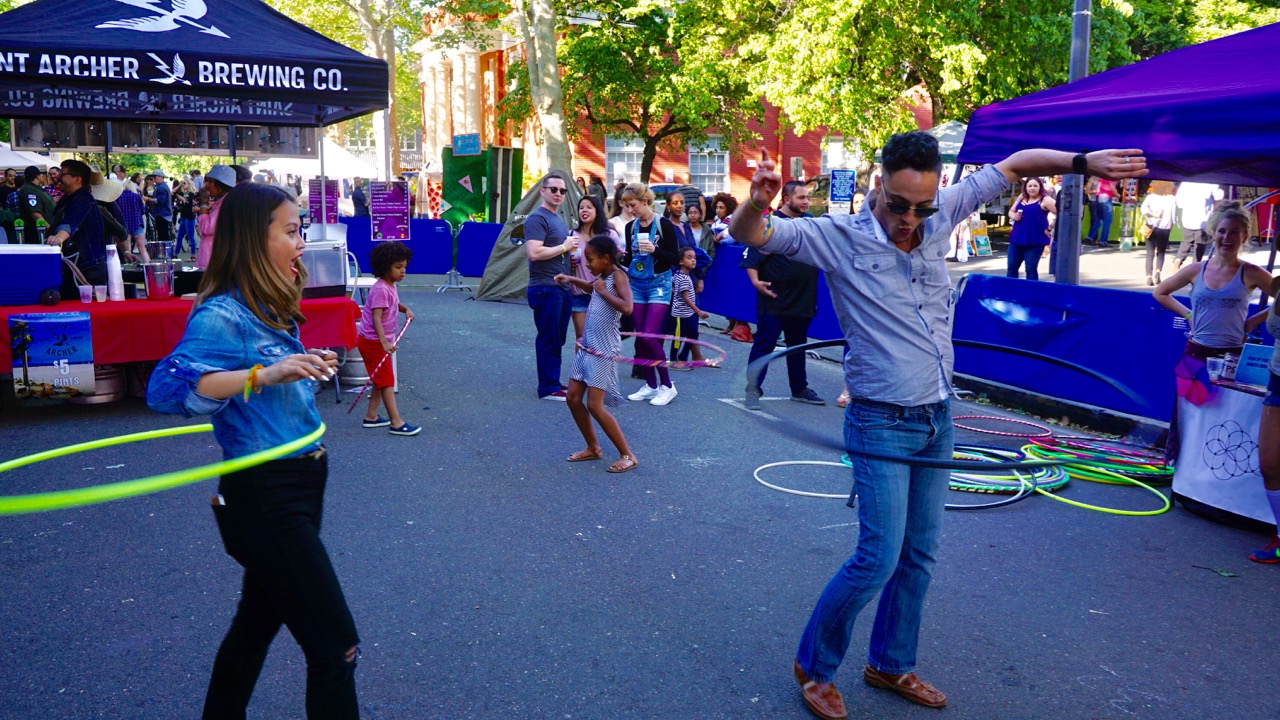 Anthony Hula Hooping at the Block Party