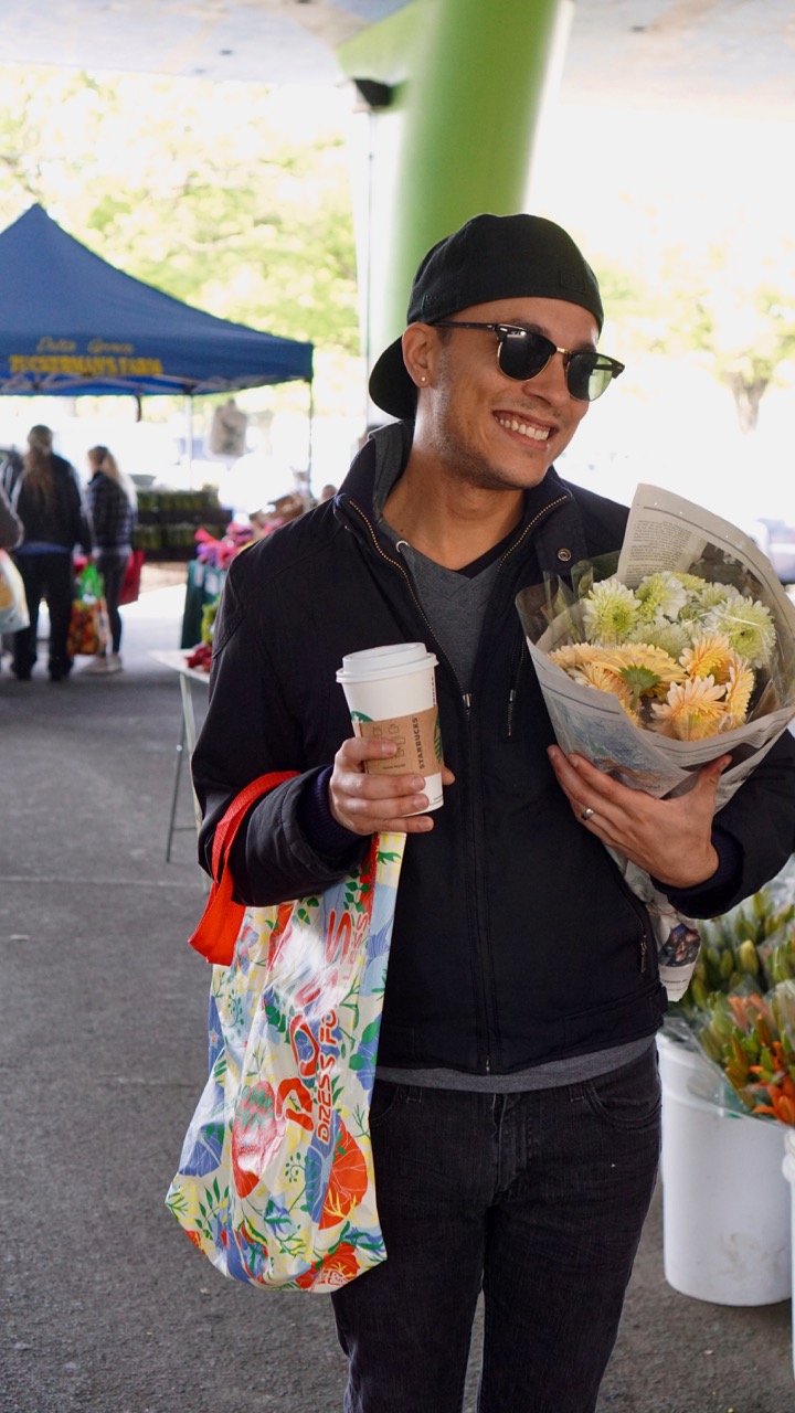 Sunday Farmers Market Anthony with Flowers