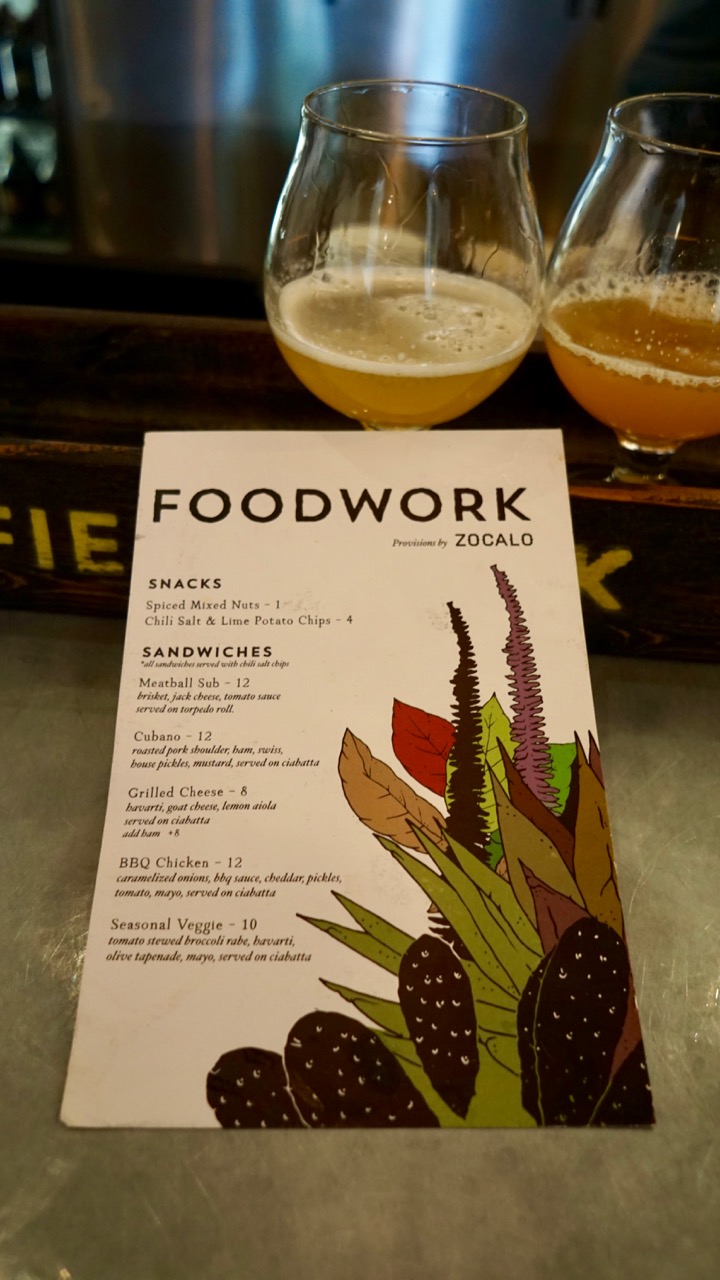 Fieldwork Brewing Company Snacks Menu