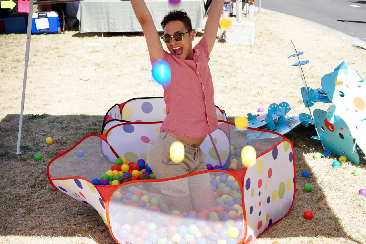 Anthony Enjoying a Kiddie Pool of Balls