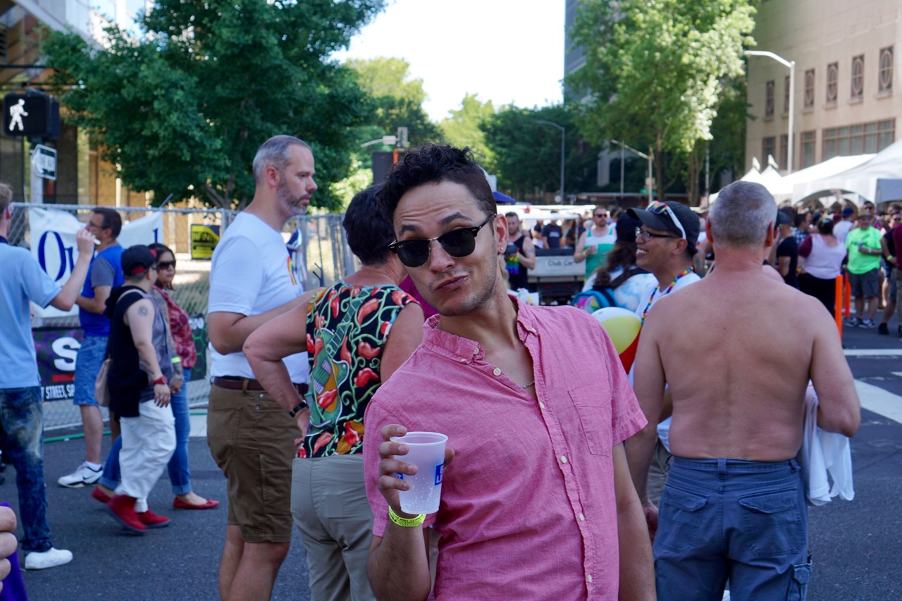 Anthony Having a Brew at Sacramento Pride 2017