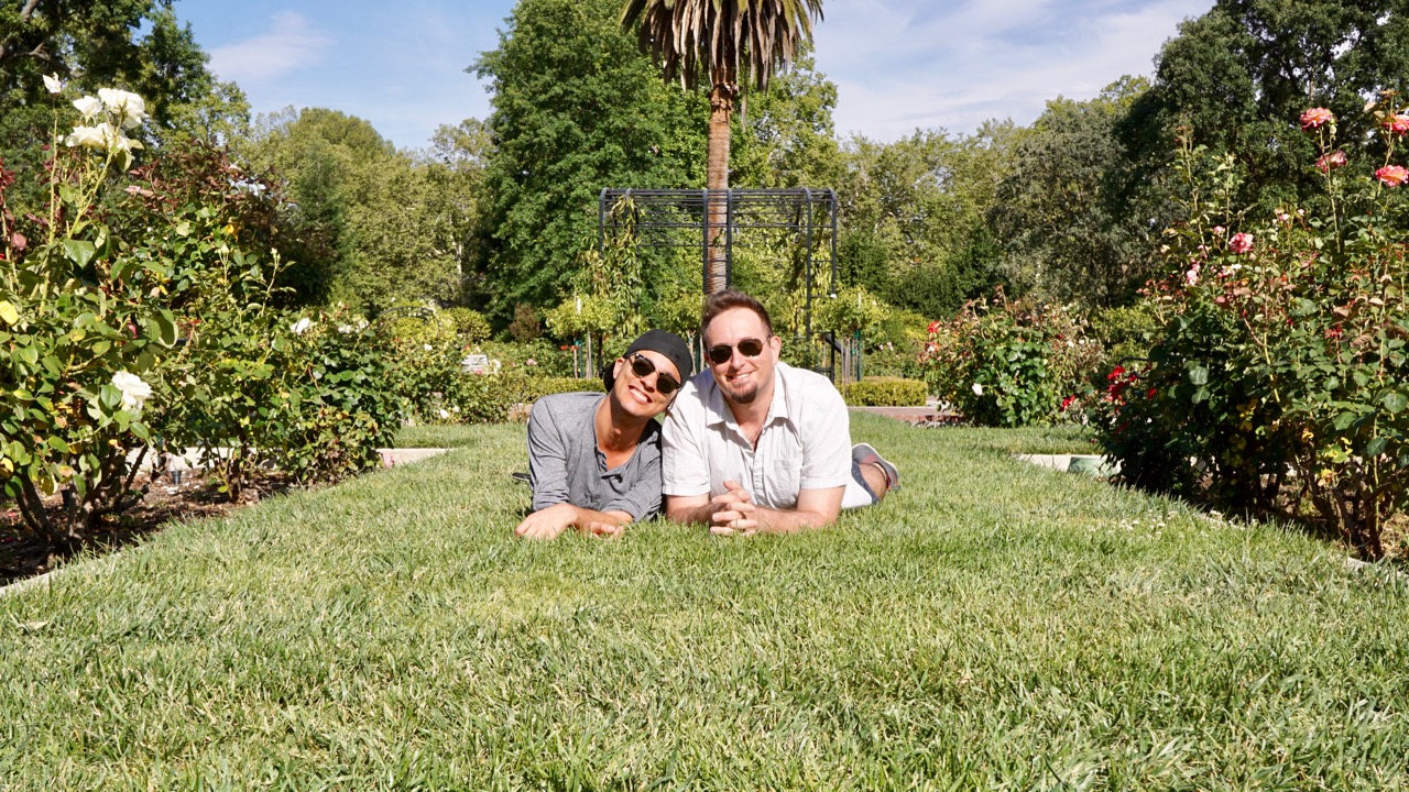 Matt and Anthony at the Rose Garden